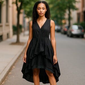 Kinder Aggugini Black Bubble Dress‎ 8 Women  Sleeveless Baby Doll Cowgirl NEW